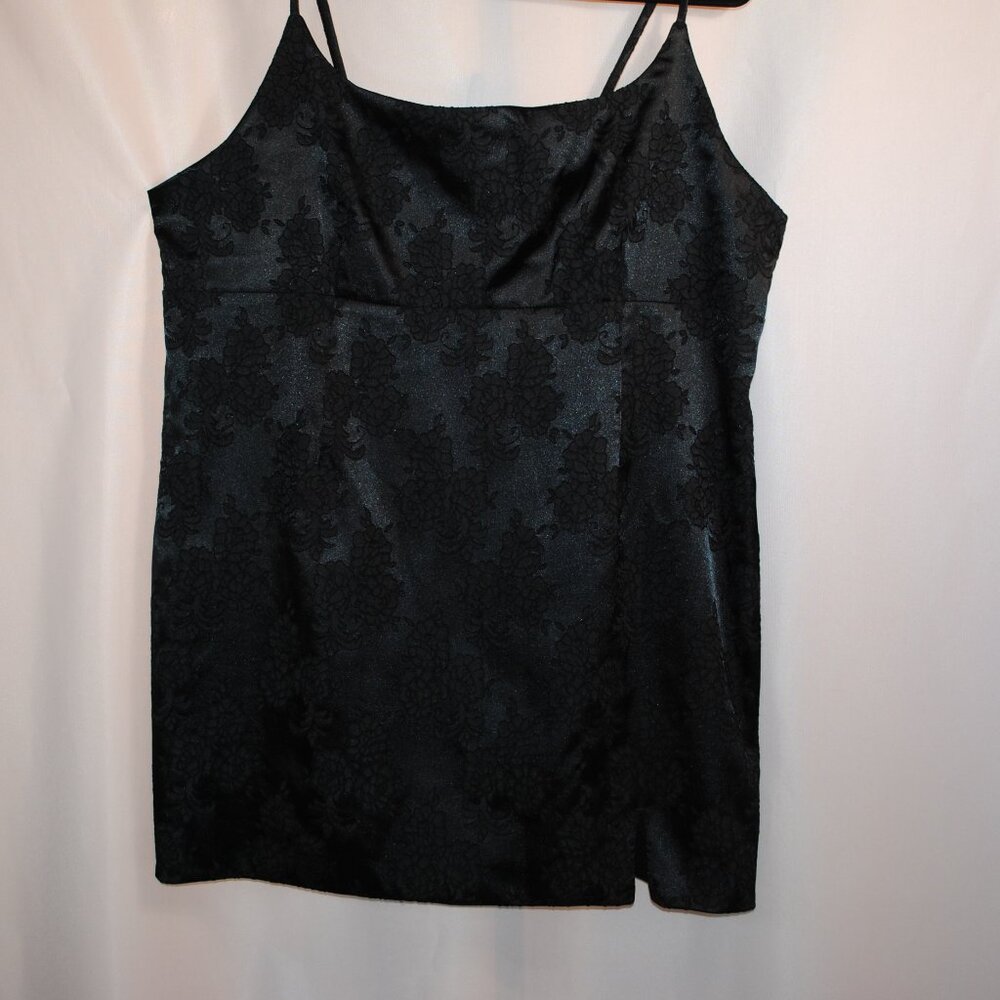 Wild Fable Women's Black Floral Mini Dress Lined with Small Slit (1X)